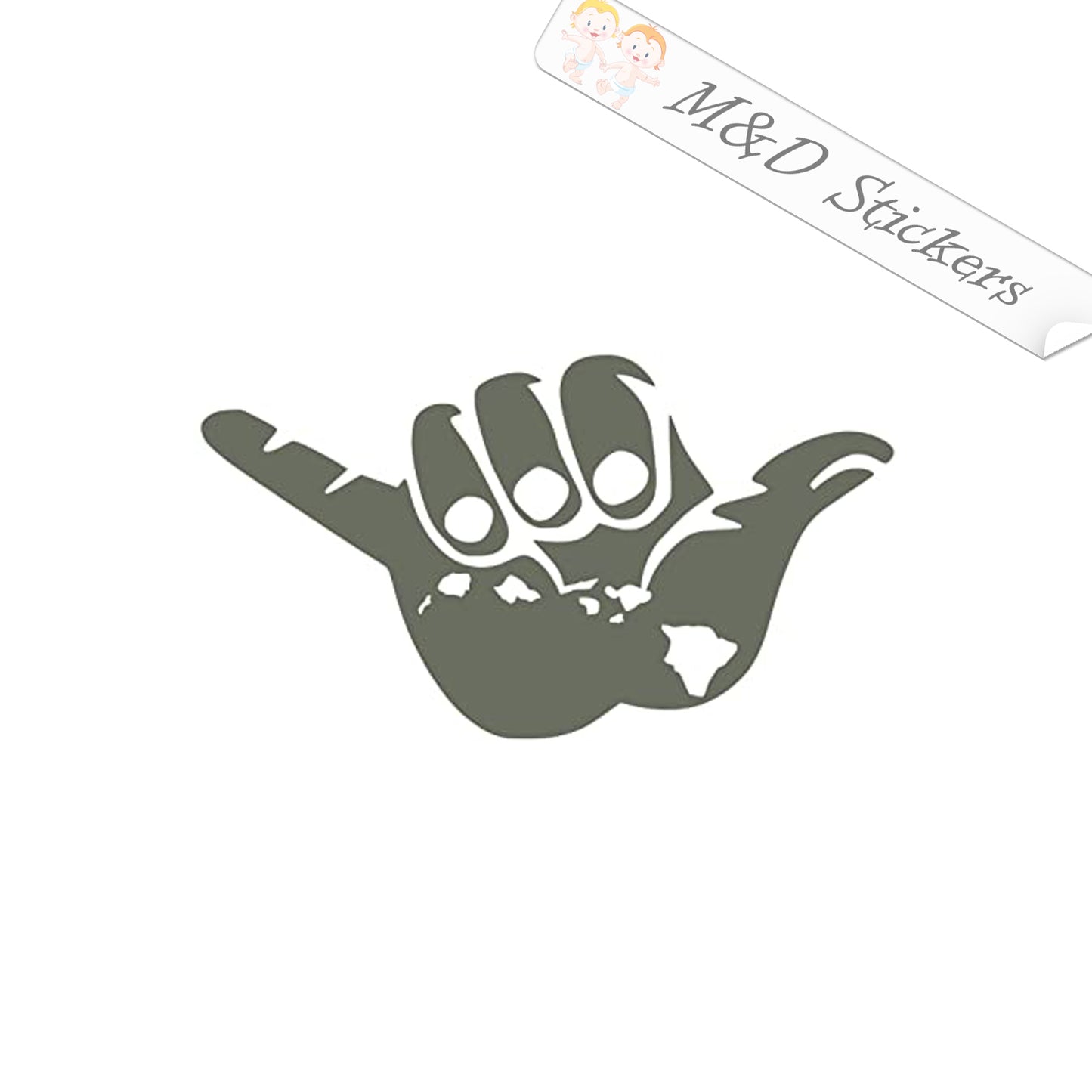 2x Shaka Hawaii hand Vinyl Decal Sticker Different colors & size for Cars/Bikes/Windows