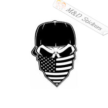 2x Masked skull US Flag Vinyl Decal Sticker Different colors & size for Cars/Bikes/Windows