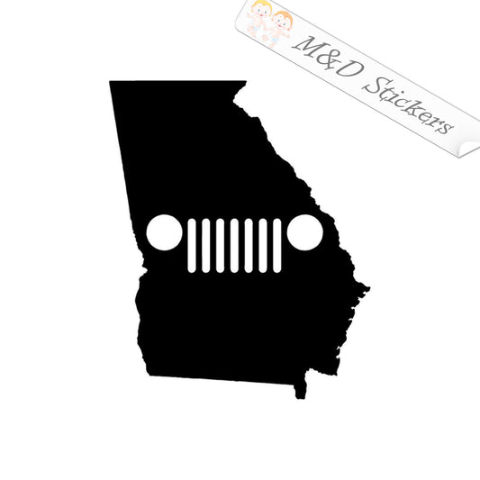 Georgia State Borders Shape Jeep (4.5" - 30") Vinyl Decal in Different colors & size for Cars/Bikes/Windows