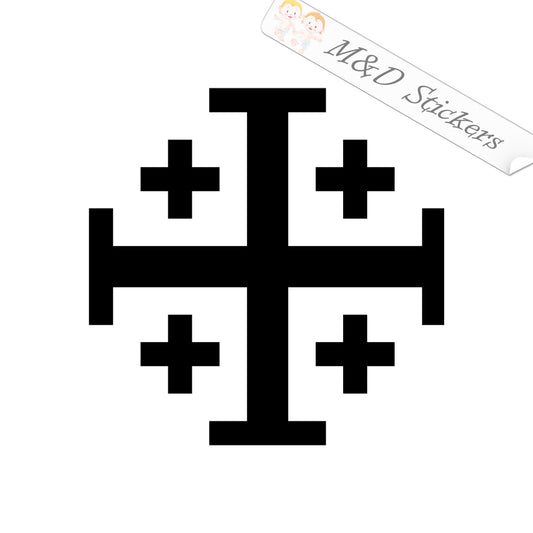 Jerusalem cross (4.5" - 30") Vinyl Decal in Different colors & size for Cars/Bikes/Windows