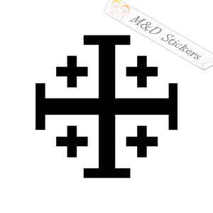 Jerusalem cross (4.5" - 30") Vinyl Decal in Different colors & size for Cars/Bikes/Windows