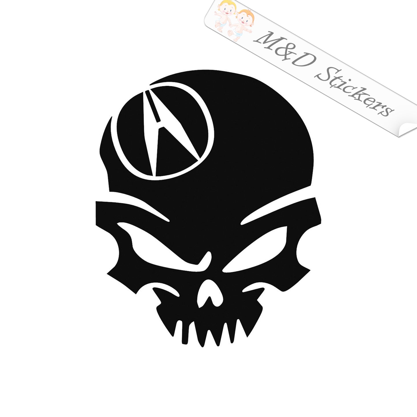 Acura Skull (4.5" - 30") Vinyl Decal in Different colors & size for Cars/Bikes/Windows