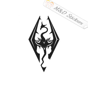 Skyrim Dragon Video Game (4.5" - 30") Vinyl Decal in Different colors & size for Cars/Bikes/Windows