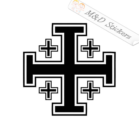 Jerusalem cross (4.5" - 30") Vinyl Decal in Different colors & size for Cars/Bikes/Windows
