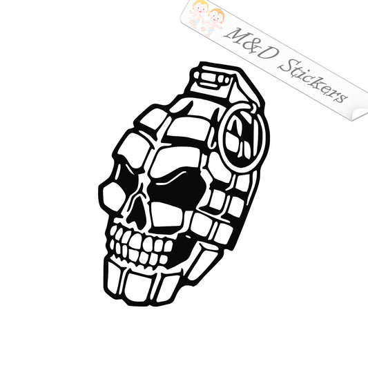 Skull grenade (4.5" - 30") Vinyl Decal in Different colors & size for Cars/Bikes/Windows