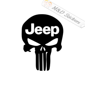 Jeep Punisher Skull (4.5" - 30") Vinyl Decal in Different colors & size for Cars/Bikes/Windows
