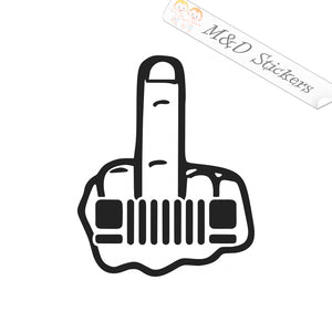 Jeep middle finger (4.5" - 30") Vinyl Decal in Different colors & size for Cars/Bikes/Windows