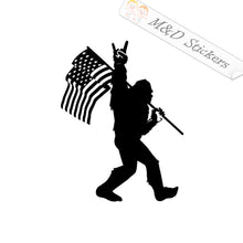 Bigfoot with American Flag (4.5" - 30") Vinyl Decal in Different colors & size for Cars/Bikes/Windows