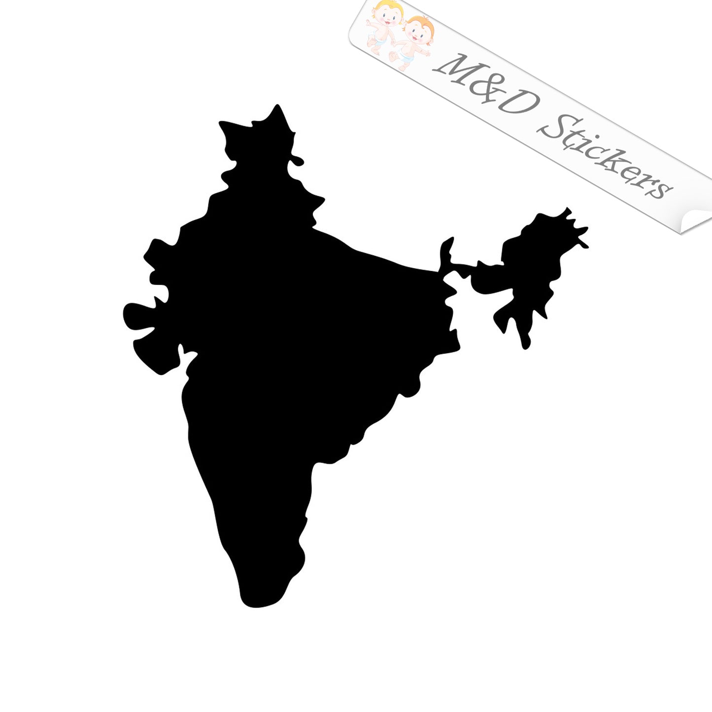 India country shape (4.5" - 30") Vinyl Decal in Different colors & size for Cars/Bikes/Windows