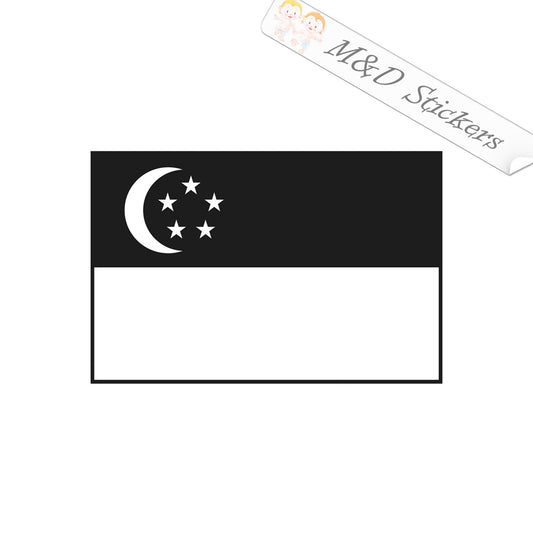 Singapore Flag (4.5" - 30") Decal in Different colors & size for Cars/Bikes/Windows