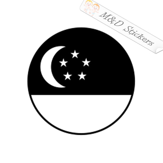 Singapore Flag (4.5" - 30") Decal in Different colors & size for Cars/Bikes/Windows