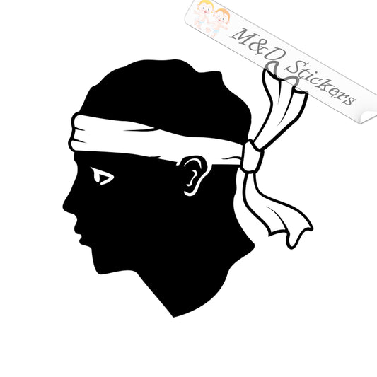 Tete de Maure Corsica Flag (4.5" - 30") Decal in Different colors & size for Cars/Bikes/Windows