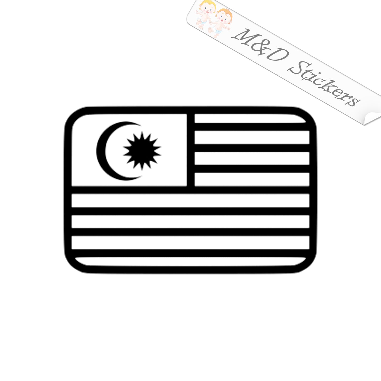 Malaysian Flag (4.5" - 30") Decal in Different colors & size for Cars/Bikes/Windows