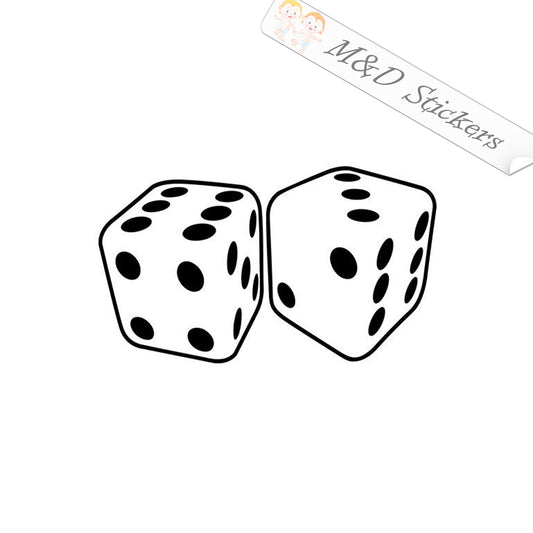 2x Dice Vinyl Decal Sticker Different colors & size for Cars/Bikes/Windows