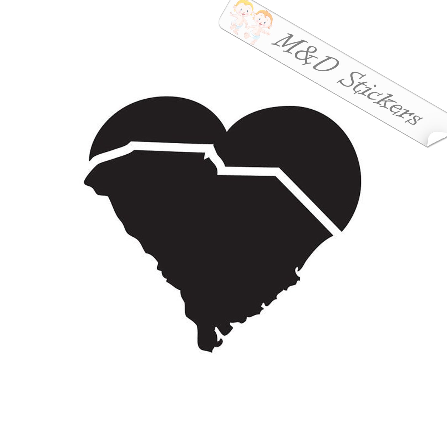 2x Heart Shape Love Vinyl Decal Sticker Different colors & size