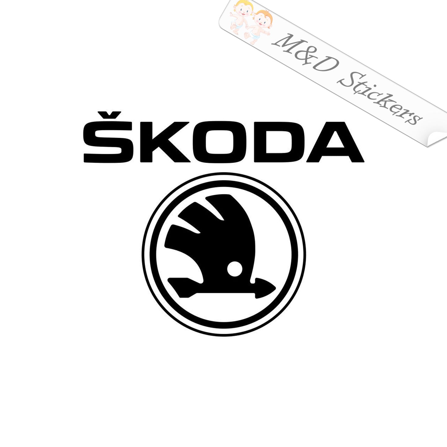 2x Skoda Logo Vinyl Decal Sticker Different colors & size for Cars/Bikes/Windows