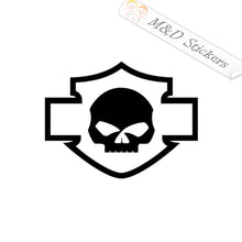 Harley skull outline shield (4.5" - 30") Vinyl Decal in Different colors & size for Cars/Bikes/Windows