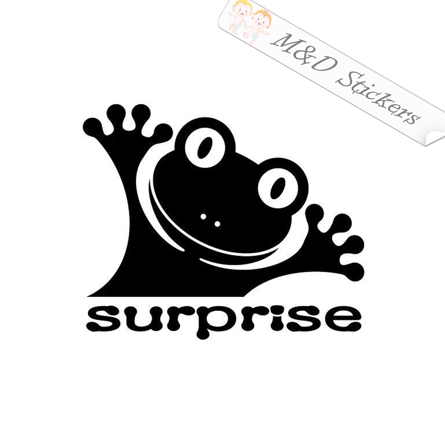 Frog Surprise (4.5" - 30") Vinyl Decal in Different colors & size for Cars/Bikes/Windows