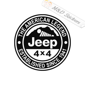 Jeep American Legend Emblem (4.5" - 30") Vinyl Decal in Different colors & size for Cars/Bikes/Windows