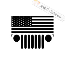 Jeep US flag (4.5" - 30") Vinyl Decal in Different colors & size for Cars/Bikes/Windows