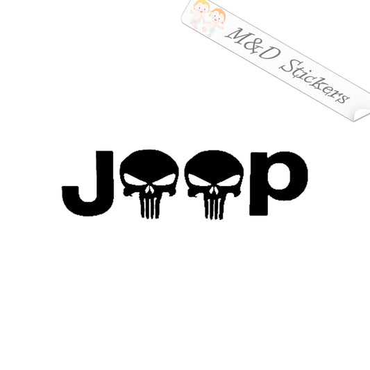 Jeep Skull Script (4.5" - 30") Vinyl Decal in Different colors & size for Cars/Bikes/Windows