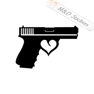 Love handguns (4.5" - 30") Vinyl Decal in Different colors & size for Cars/Bikes/Windows