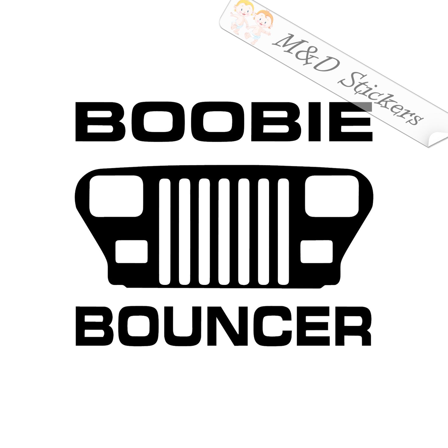 Jeep Boobie bouncer (4.5" - 30") Vinyl Decal in Different colors & size for Cars/Bikes/Windows