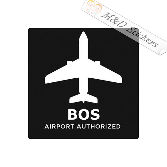 BOS airport authorized (6" - 30") Vinyl Decal in Different colors & size for Cars/Bikes/Windows