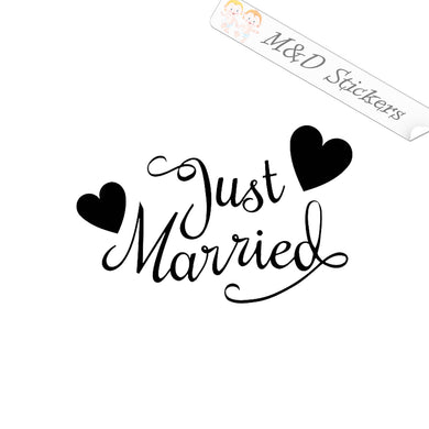 2x Just married Vinyl Decal Sticker Different colors & size for Cars/Bikes/Windows
