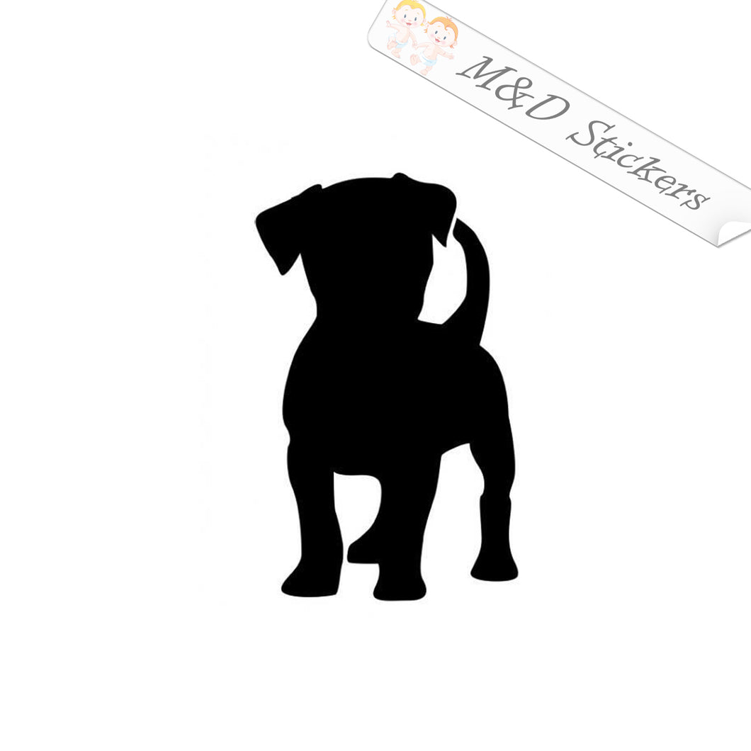 2x Puppy Silhouette Vinyl Decal Sticker Different colors & size for Cars/Bikes/Windows