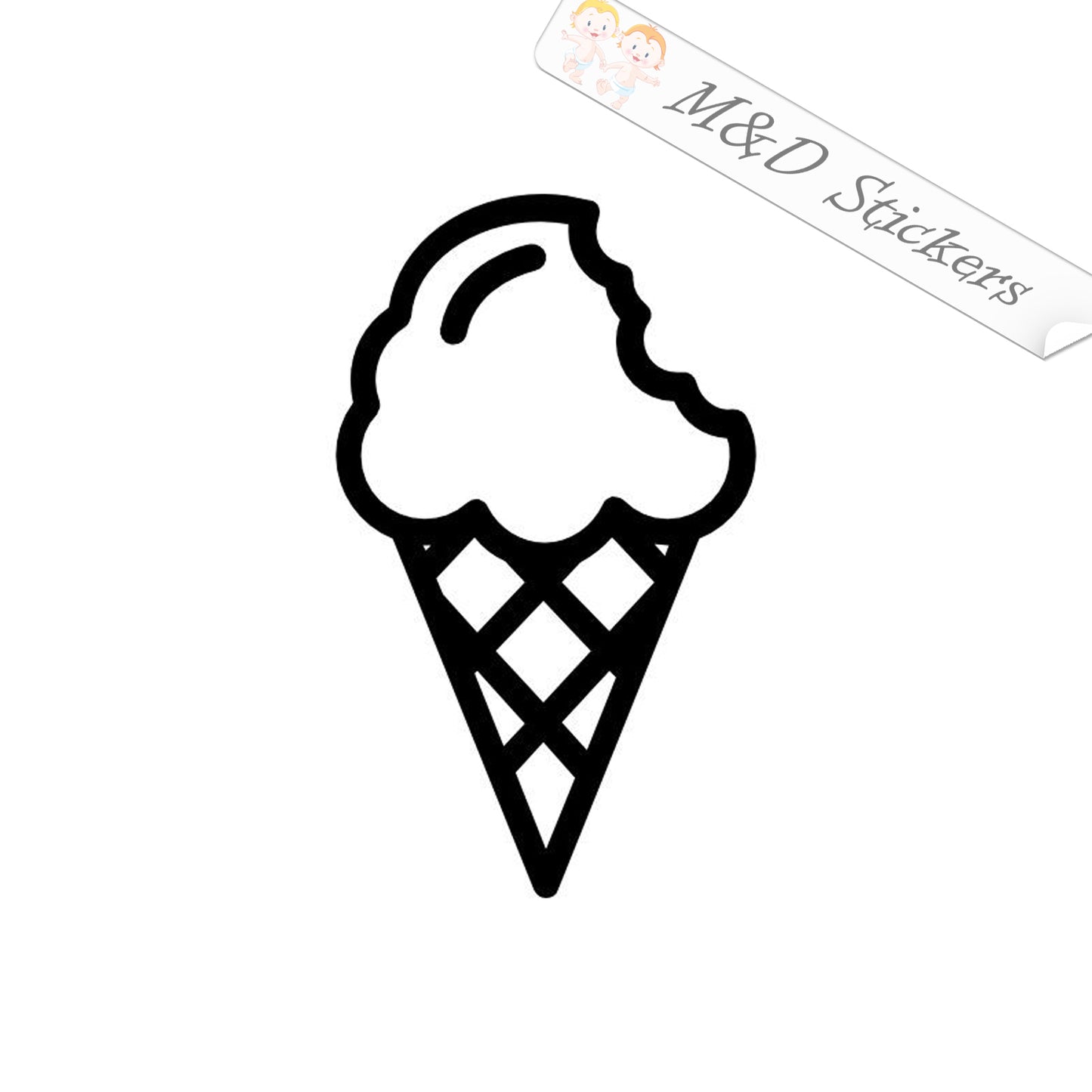 2x Ice Cream Vinyl Decal Sticker Different colors & size for Cars/Bikes/Windows