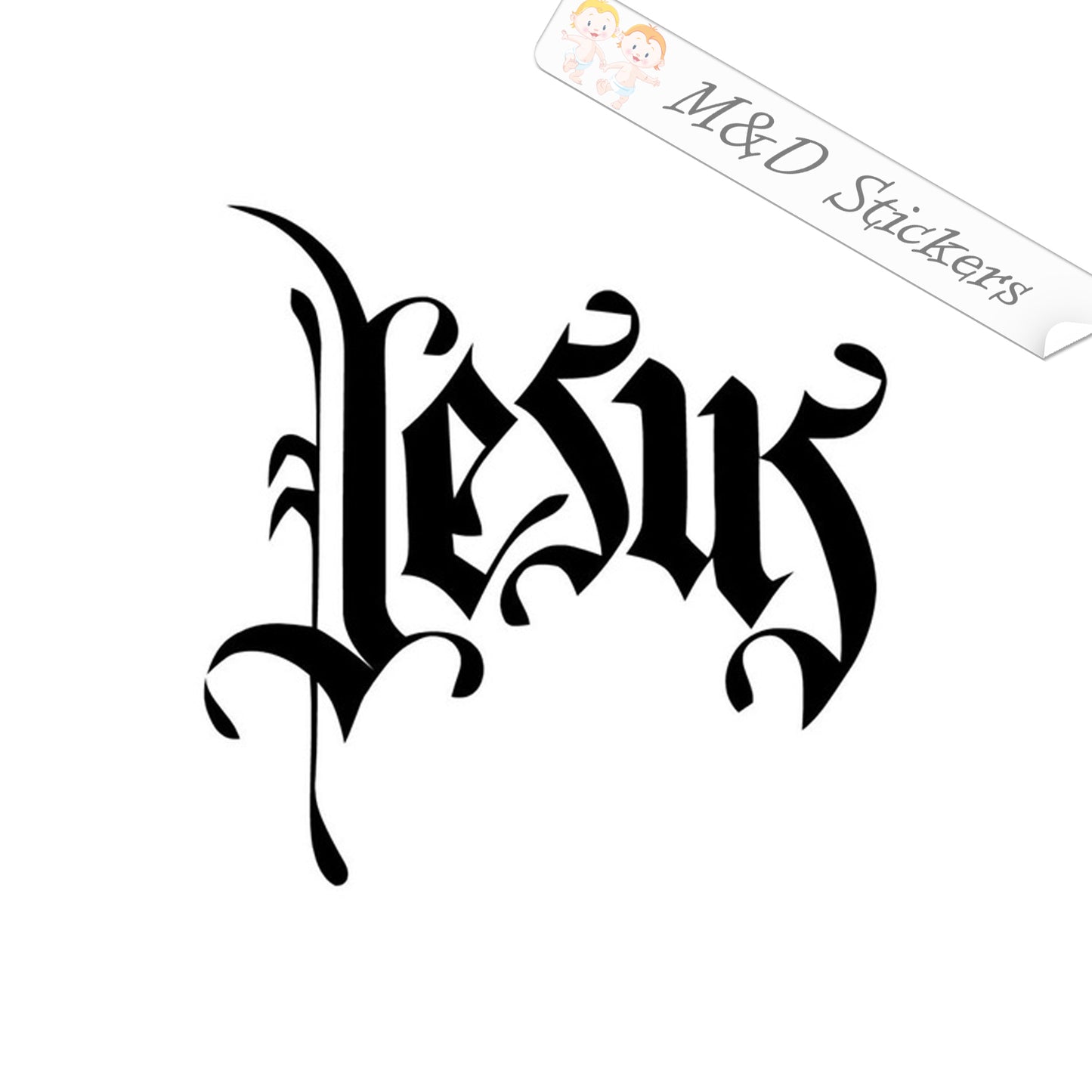 2x Jesus Vinyl Decal Sticker Different colors & size for Cars/Bikes/Windows