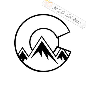 Colorado State Flag Mountains (4.5" - 30") Vinyl Decal in Different colors & size for Cars/Bikes/Windows