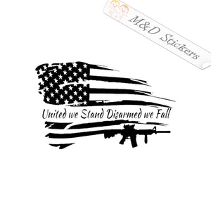 United we Stand Disarmed we Fall (4.5" - 30") Vinyl Decal in Different colors & size for Cars/Bikes/Windows