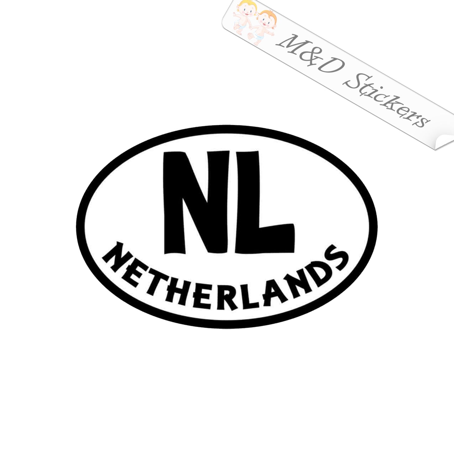 Netherlands Eurostyle bumper sticker (4.5" - 30") Decal in Different colors & size for Cars/Bikes/Windows