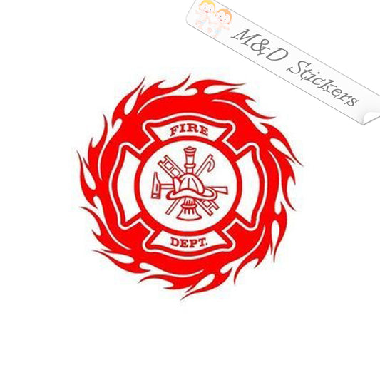 2x Fire Department Logo Vinyl Decal Sticker Different colors & size for Cars/Bikes/Windows