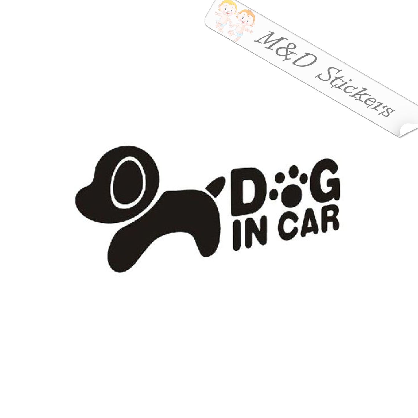 2x Dog on board Vinyl Decal Sticker Different colors & size for Cars/Bikes/Windows
