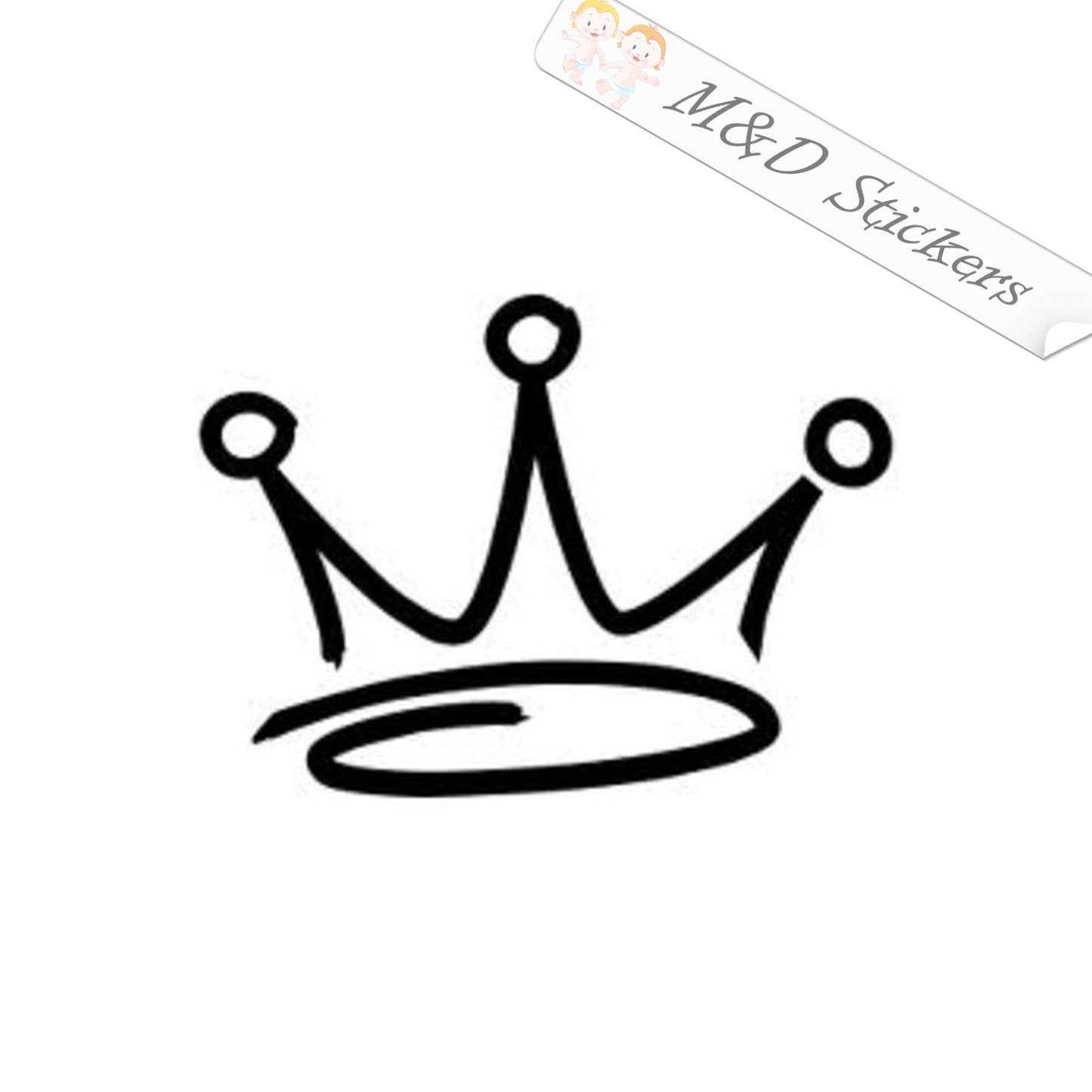 2x Crown Vinyl Decal Sticker Different colors & size for Cars/Bikes/Windows