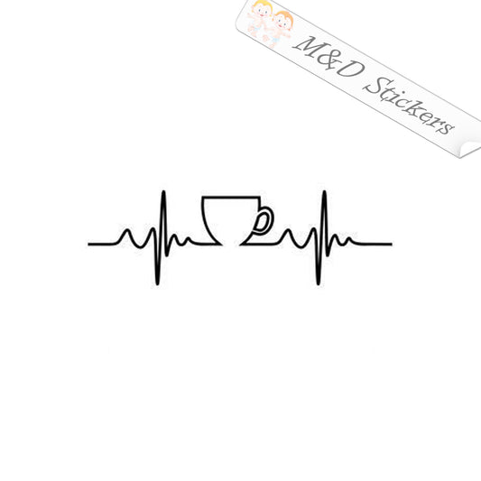 2x Coffee mug pulse Vinyl Decal Sticker Different colors & size for Cars/Bikes/Windows