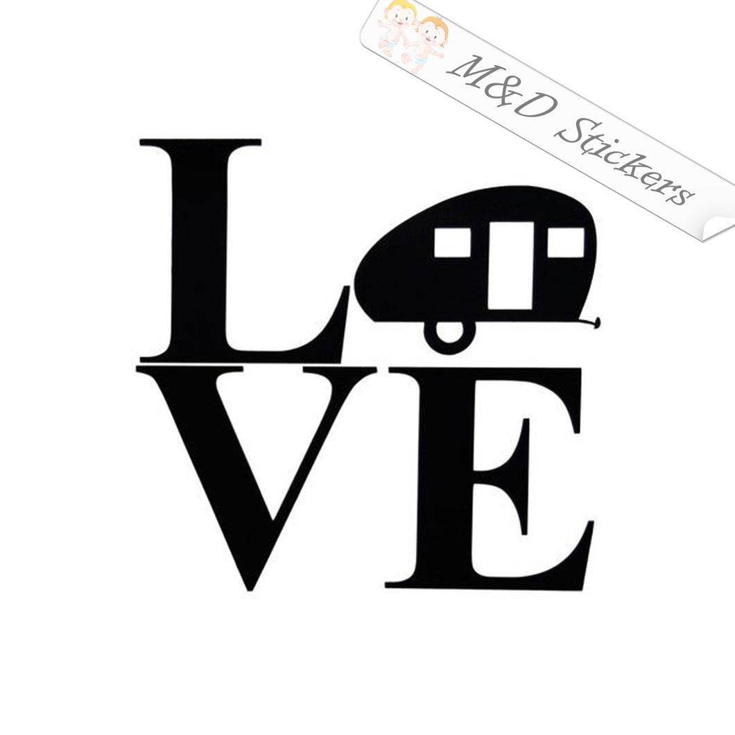 2x Love Camping Vinyl Decal Sticker Different colors & size for Cars/Bikes/Windows