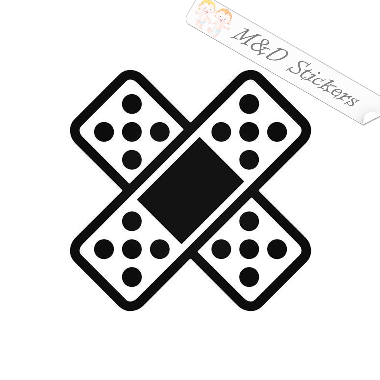 2x Bandaid Vinyl Decal Sticker Different colors & size for Cars/Bikes/Windows