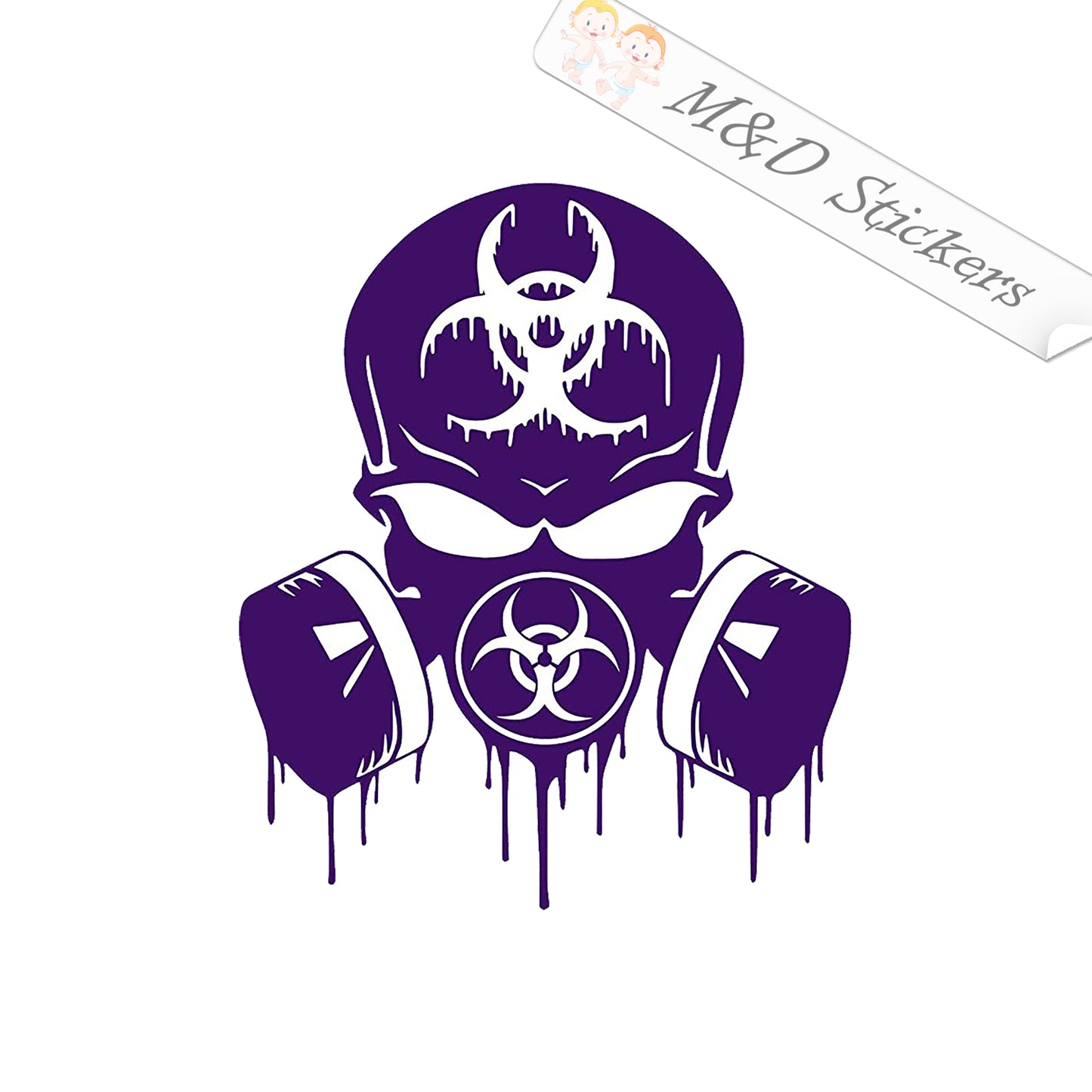 Biohazard Mask (4.5" - 30") Vinyl Decal in Different colors & size for Cars/Bikes/Windows
