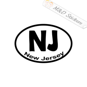 New Jersey state Eurostyle bumper sticker (4.5" - 30") Vinyl Decal in Different colors & size for Cars/Bikes/Windows