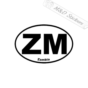 Zambia Eurostyle bumper sticker (4.5" - 30") Decal in Different colors & size for Cars/Bikes/Windows