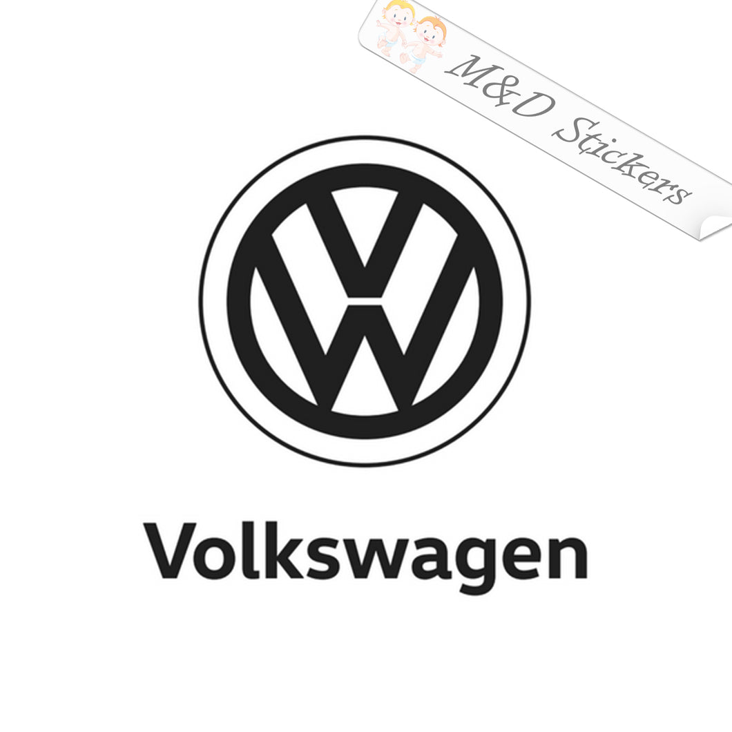 2x Volkswagen Logo Vinyl Decal Sticker Different colors & size for Cars/Bikes/Windows