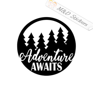 2x Adventure awaits Vinyl Decal Sticker Different colors & size for Cars/Bikes/Windows