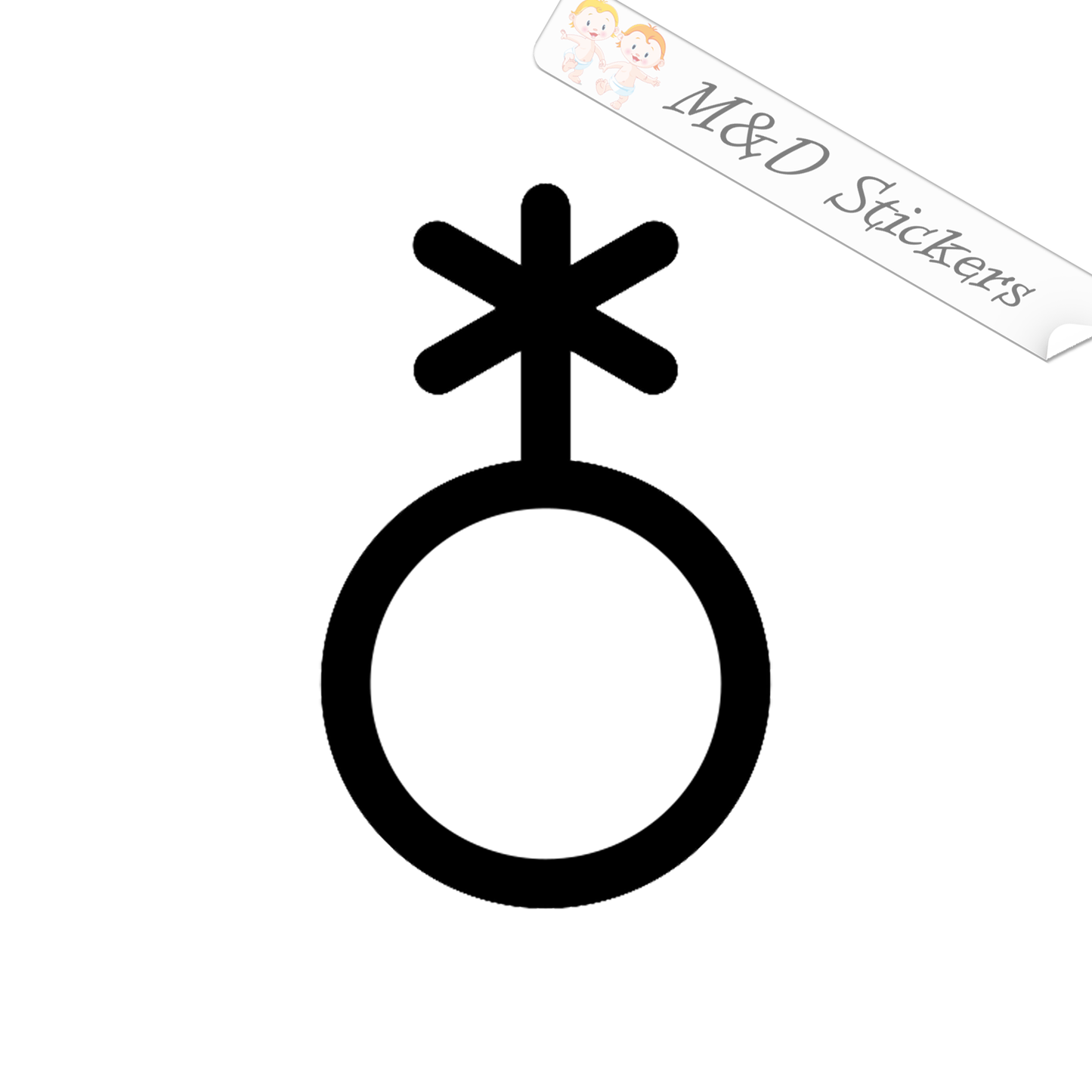 Non-binary Genderqueer Symbol (4.5" - 30") Vinyl Decal in Different colors & size for Cars/Bikes/Windows