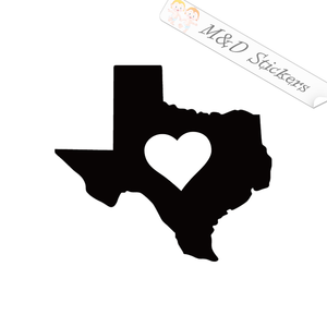 Texas State Shape Home Love Heart (4.5" - 30") Vinyl Decal in Different colors & size for Cars/Bikes/Windows