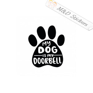 2x Dog Paw - doorbell Vinyl Decal Sticker Different colors & size for Cars/Bikes/Windows