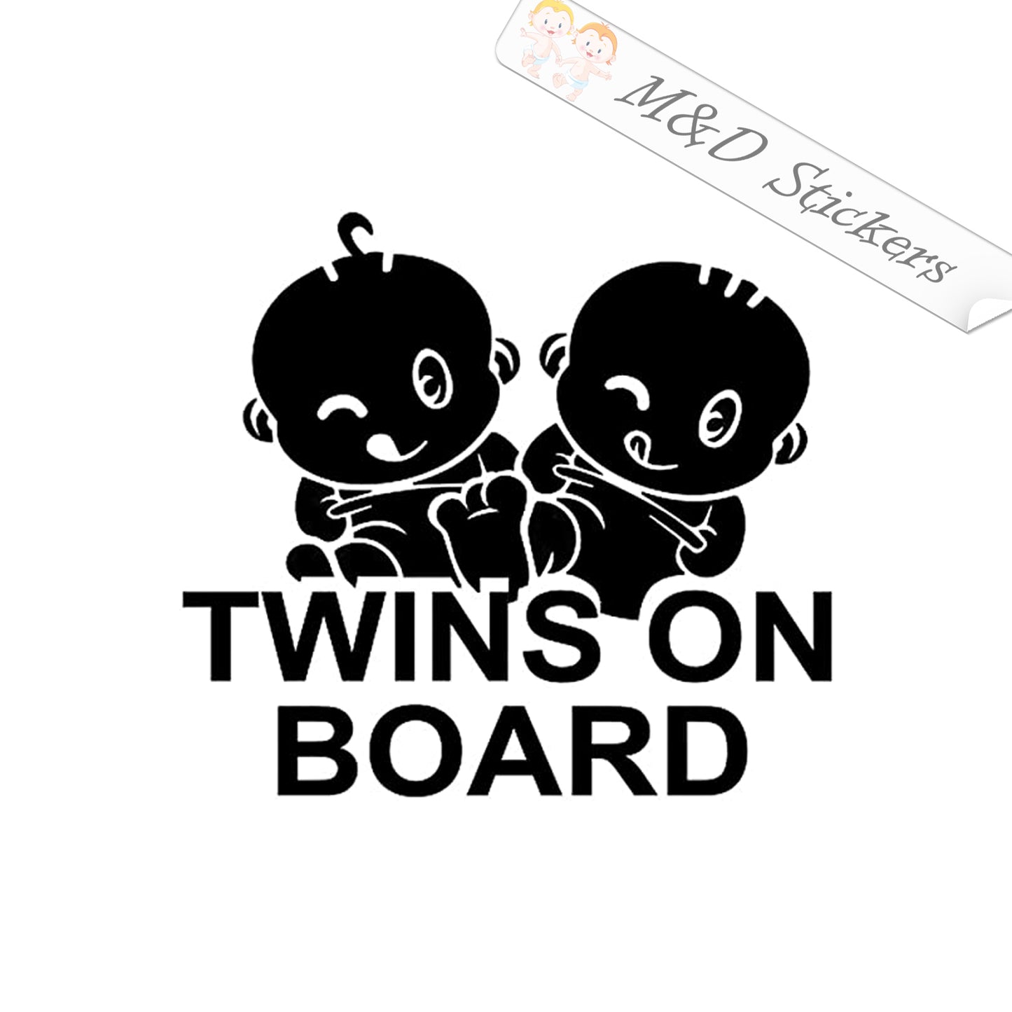 2x Twins on board Vinyl Decal Sticker Different colors & size for Cars/Bikes/Windows
